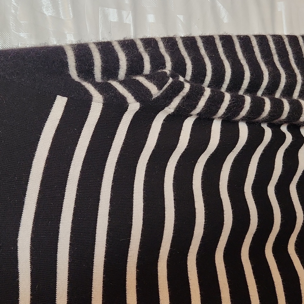 La Ligne Made In Italy Black and White Mixed Striped Crew Neck Sweater sz S - Picture 6 of 16